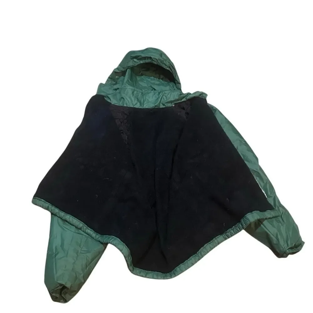 Vintage 80s 90s Poway CA Titans High School Green Lined Jacket Full Zip Hooded